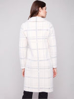 Plaid Knit Sweater Coat