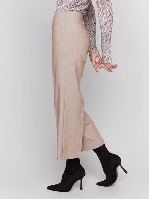 Wide Leg Side Zipper Pants
