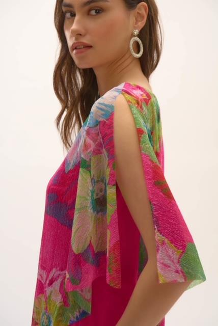Floral Print Poncho Top