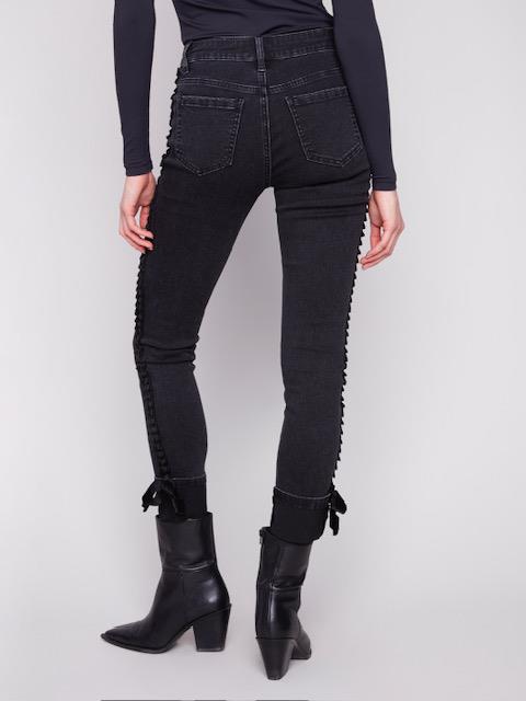 Velvet Trim Slim Jeans