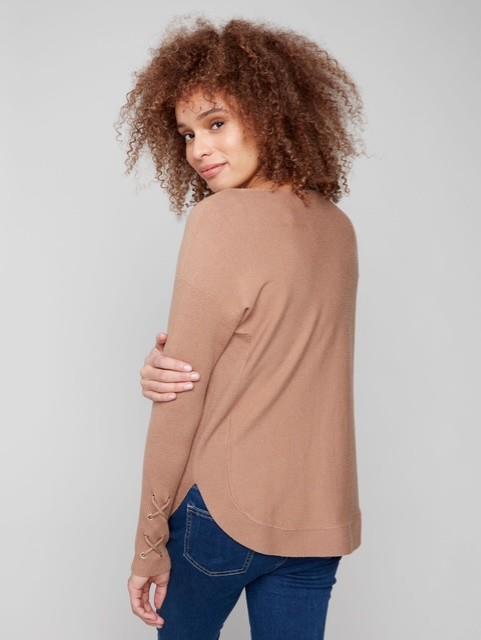 Lace-Up Sleeve Sweater