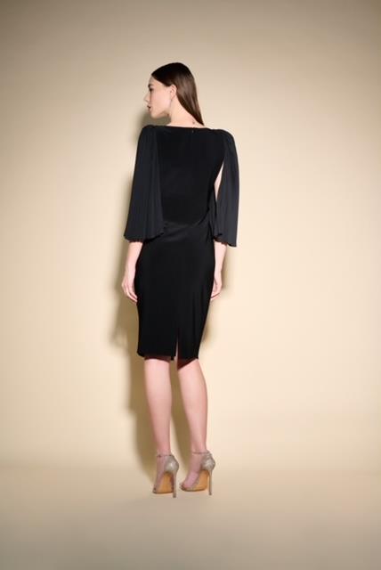 Pleated Sleeve Sheath Dress