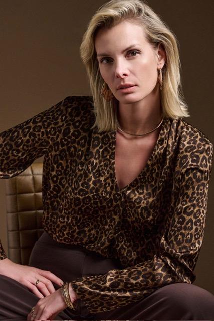 Satin Animal Print Top