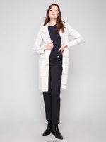 Plaid Knit Sweater Coat
