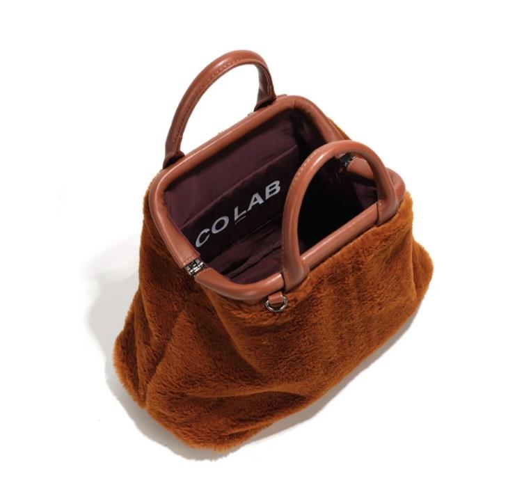 Maya Cinnamon Vegan Fur Purse
