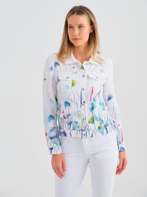 Misty Blossom Linen Jacket