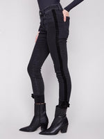 Velvet Trim Slim Jeans