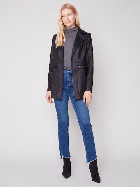 Long Faux Sude Jacket