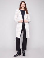 Plaid Knit Sweater Coat