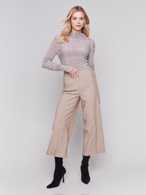 Wide Leg Side Zipper Pants