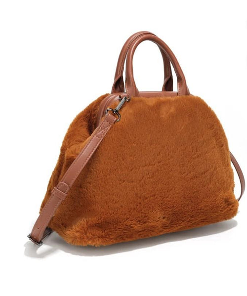 Maya Cinnamon Vegan Fur Purse