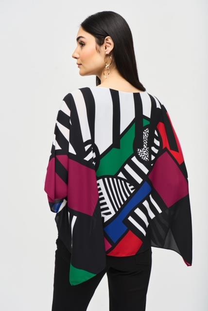 Abstract Print Poncho Top
