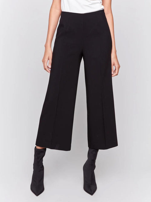 Wide Leg Side Zipper Pants