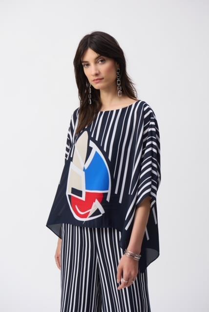 Abstract Print Poncho Top