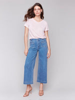 Cropped Flare Leg Jeans