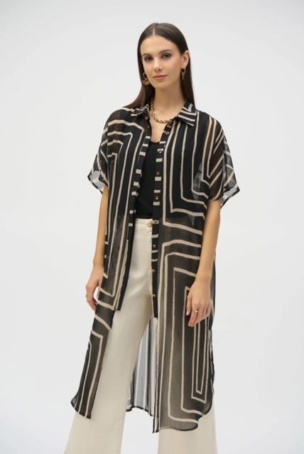 Chiffon Geometric Duster