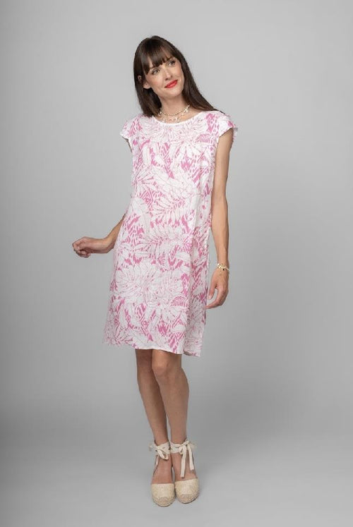 Floral Stamped Linen Dress