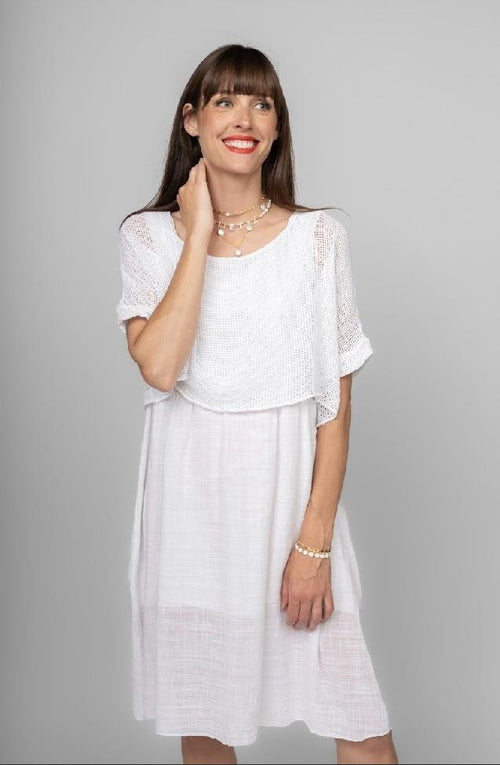 2Pc Dress With Netted Top