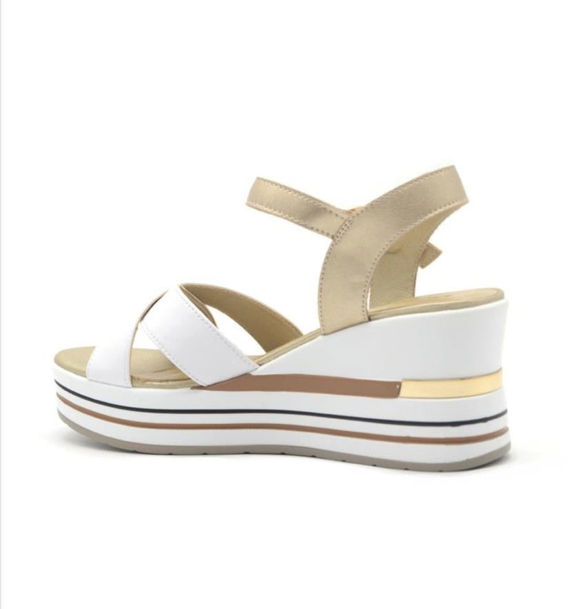 Velvet Wedge Leather Sandals