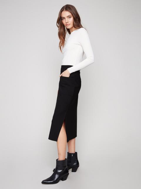 Crepe Patch Pocket Skirt