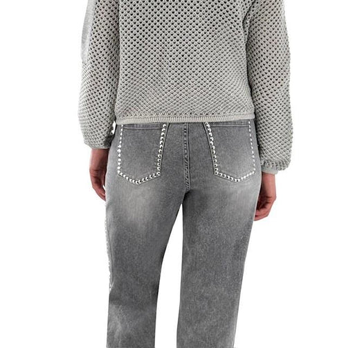 Studded Straight Leg Jeans