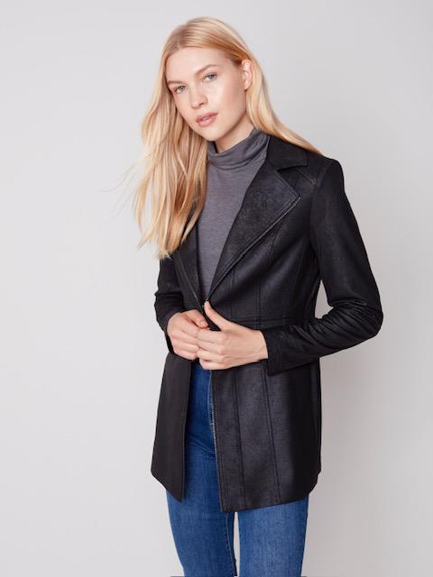 Long Faux Sude Jacket