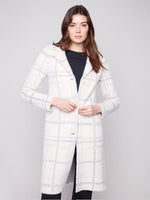 Plaid Knit Sweater Coat