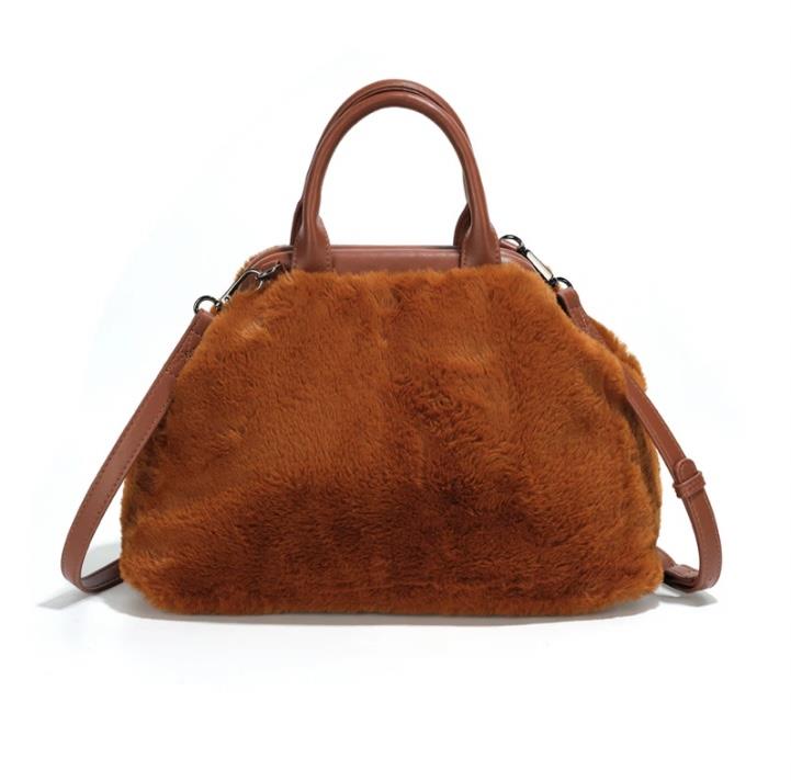 Maya Cinnamon Vegan Fur Purse