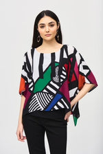 Abstract Print Poncho Top