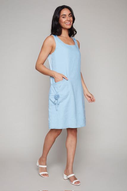 Oversized Pocket Linen Dress