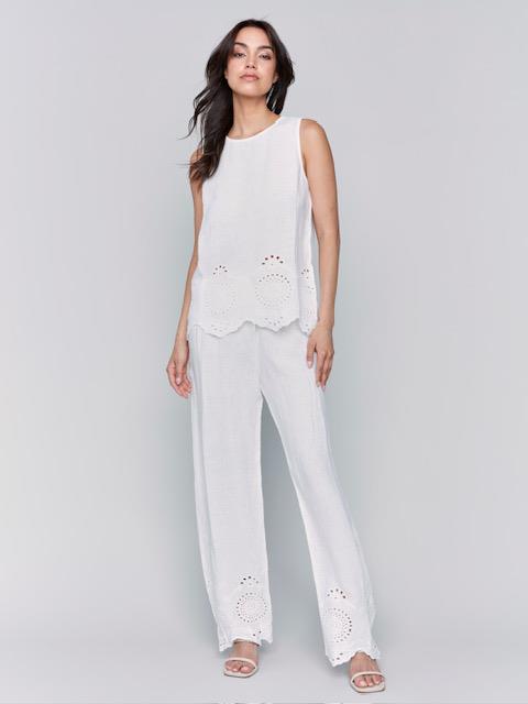 Embroidered Sleeveless Top
