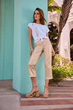 Foiled Cuff Straight Pants