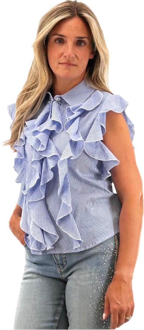 Front Frill Sleeveless Top