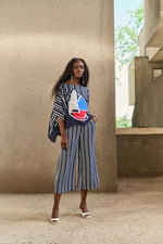 Stripe Print Culott Pants