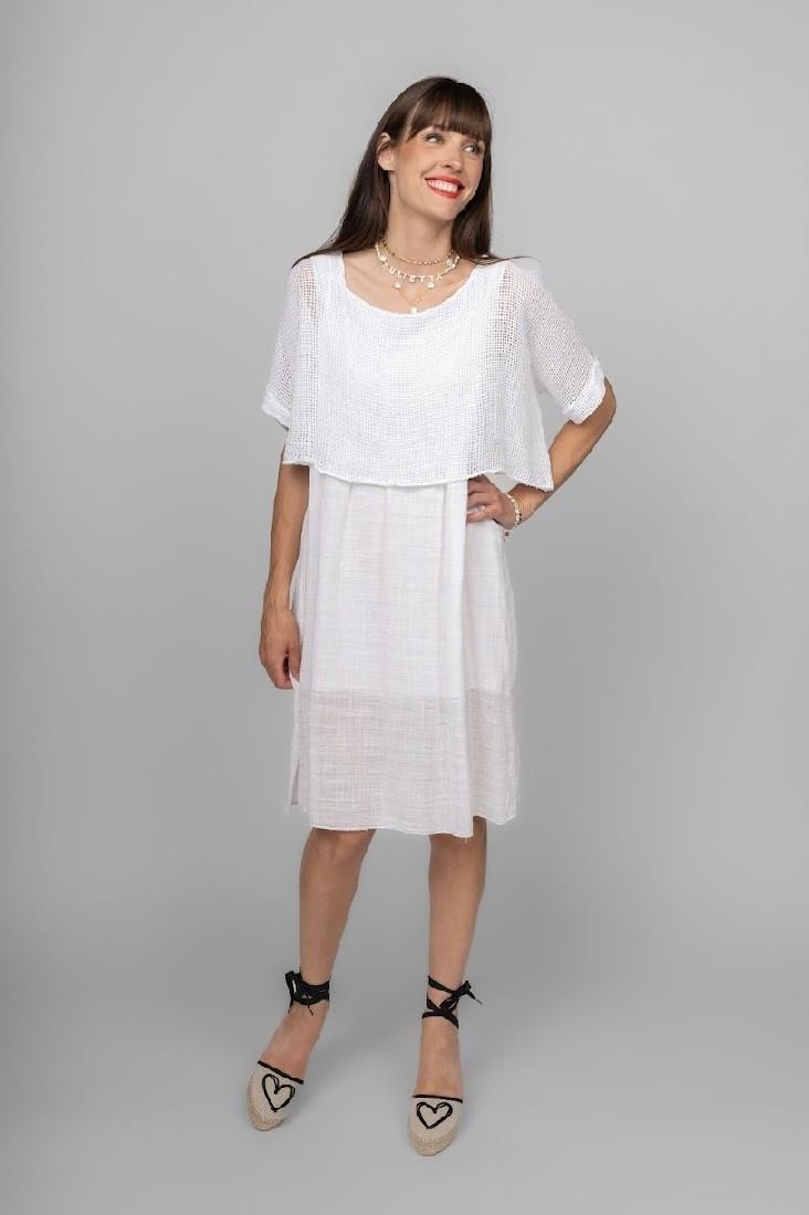 2Pc Dress With Netted Top