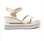 Velvet Wedge Leather Sandals