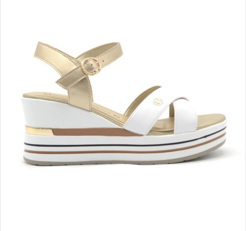 Velvet Wedge Leather Sandals