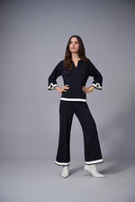 Knit Colour Block Culotte Pants