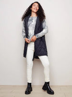 Long Puffer Vest With Hoodie